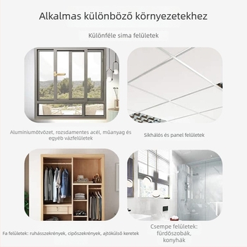 Függönycsúszó sín, lyukasztás nélküli felső- és oldalsó szereléssel, ultra vékony, halk működés, műanyag anyag, modern stílus