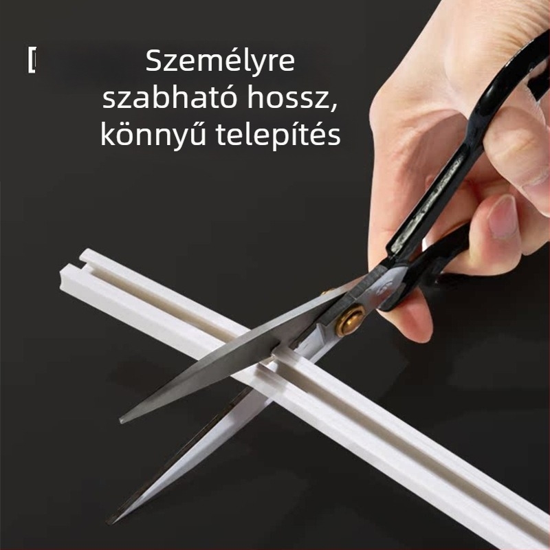 Függönycsúszó sín, lyukasztás nélküli felső- és oldalsó szereléssel, ultra vékony, halk működés, műanyag anyag, modern stílus