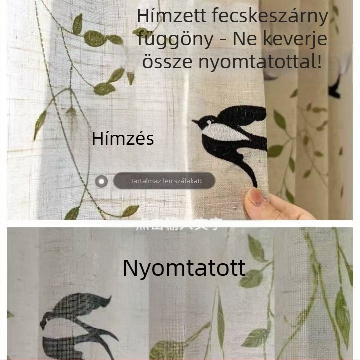 Új kínai stílusú poliészter keverék függöny tájkép mintával, dekoratív és félárnyékoló funkcióval, sarok- vagy síkablakhoz, telepítés tartalmazva