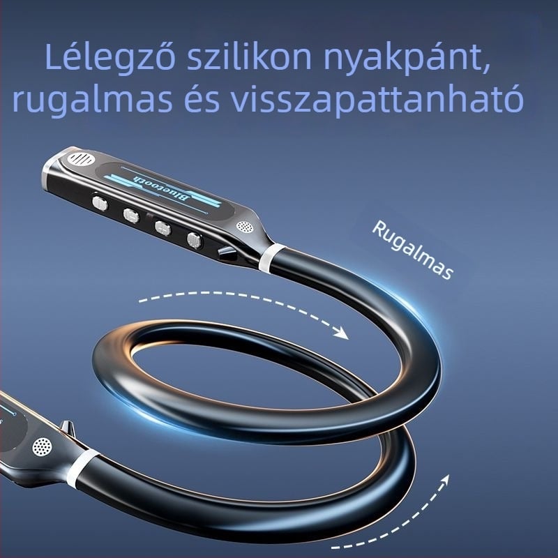 Nyakpántos Bluetooth fejhallgató — Bluetooth 5.4, 10 m hatótáv, több mint 8 óra üzemidő, sztereó hang, digitális kijelző