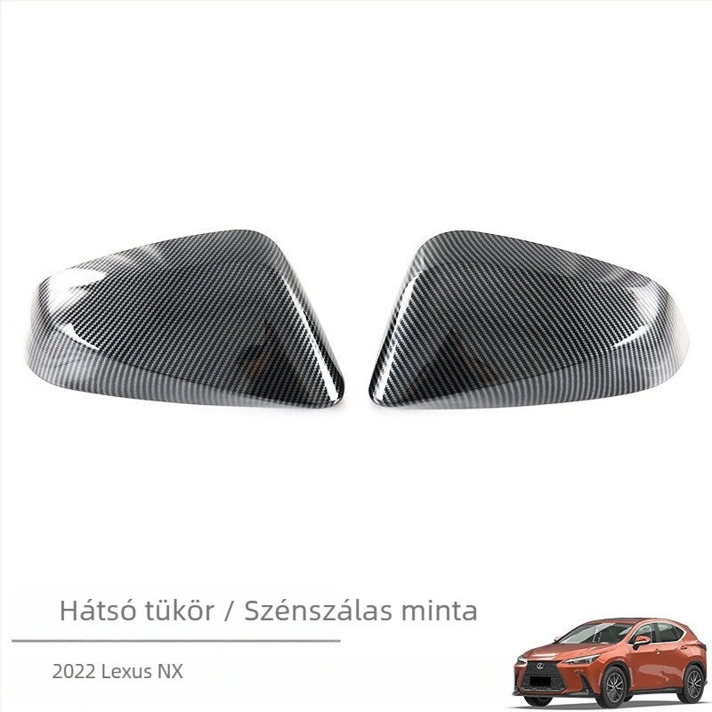 Lexus NX hátsó tükörfedél matrica - ABS, karbonszálas minta, ragasztott telepítés