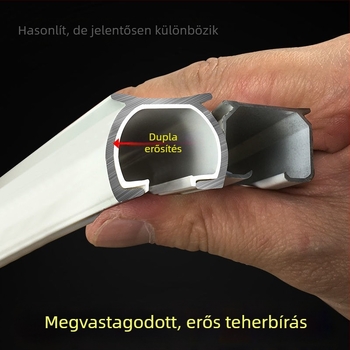 Alumínium ötvözet függönycsatornás rendszer, egy- és kétsínes, oldalsó felső rögzítésű kampó, modern minimalista stílus, testreszabható