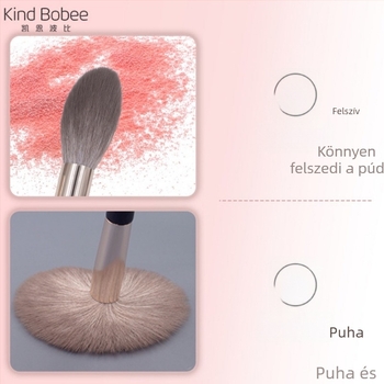 Kane Poppy elektroplattált fogantyú, puha szálú sminkecsetek készlete pirosítóhoz és szemhéjfestékhez