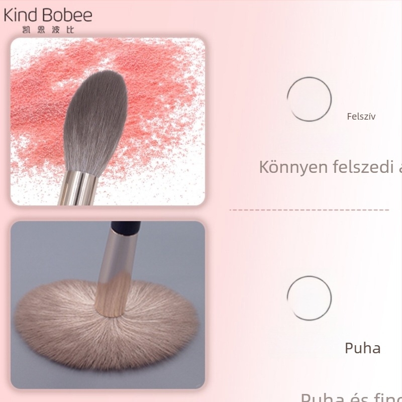 Kane Poppy elektroplattált fogantyú, puha szálú sminkecsetek készlete pirosítóhoz és szemhéjfestékhez