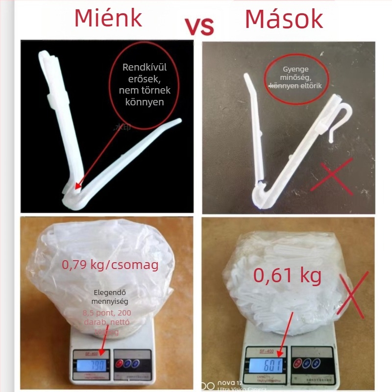 Koreai stílusú plisírozott függönyhorgok, állítható hajlított kampó, egyetlen kampó, ultra vastag nano kiegészítők