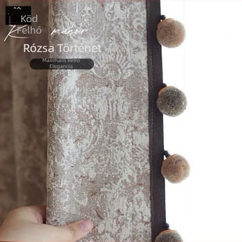 Francia stílusú chenille jacquard függöny, magas árnyékolás 71–90%, virágos mintával, a nappaliba, hálószobába és étkezőbe