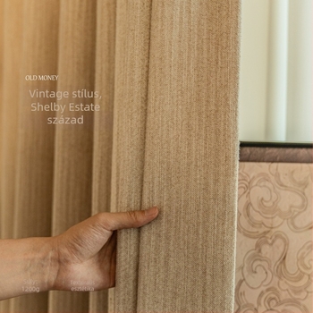 Vintage függönyök japán–francia középkori stílusban nappalira és hálószobára, poliészter jacquard, részleges árnyékolás 40–70%