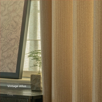 Vintage függönyök japán–francia középkori stílusban nappalira és hálószobára, poliészter jacquard, részleges árnyékolás 40–70%