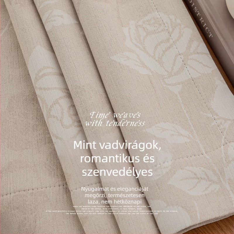 Hálószoba és nappali függönyök – jacquard poliészter, teljes blackout, retro stílus, TH0216