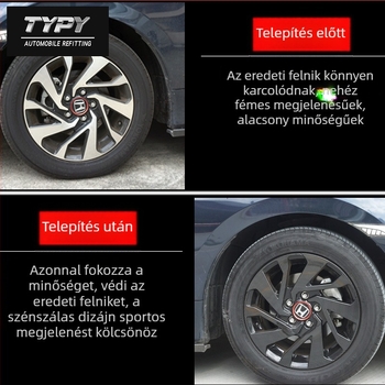 Honda Civic karbon mintázatú keréktárcsa patch - TYPY, utánzott szénszálas, testreszabható
