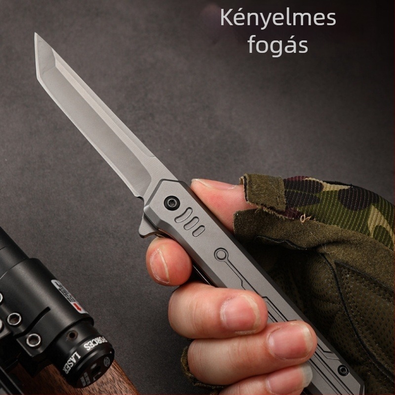 Összecsukható kés rozsdamentes acélból, M390 pengével, gyors nyitás, magas keménység, kemping taktikai kés