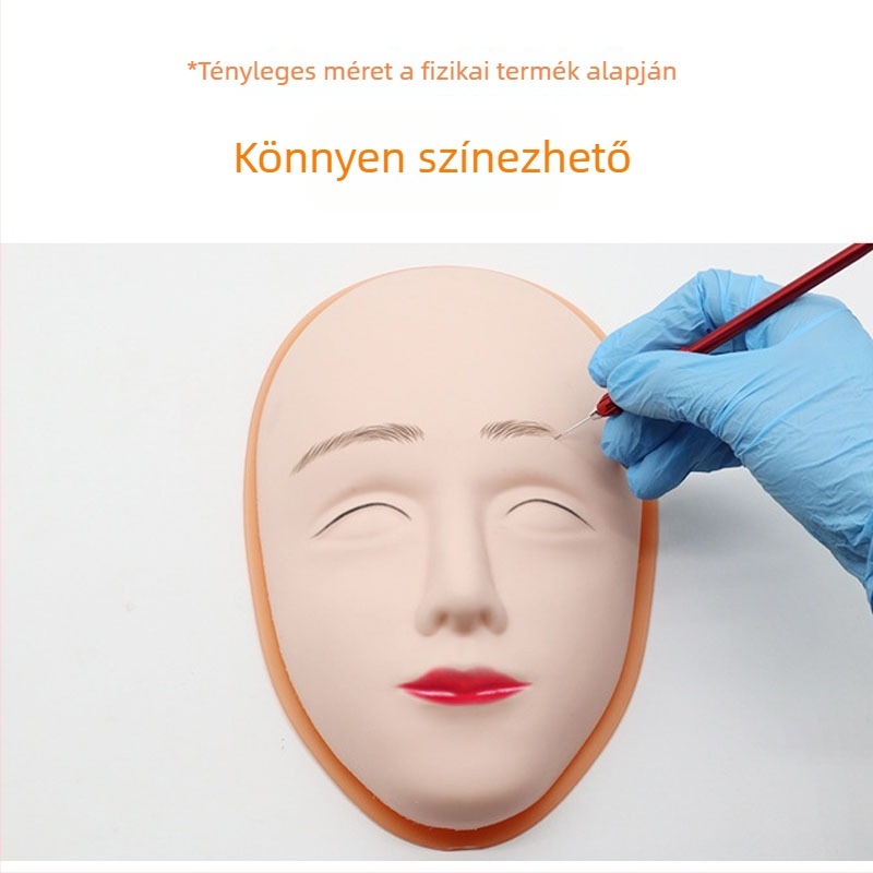 5D kozmetikai tetováláshoz szilikon gyakorlóbőr, leválasztható 3D alapzattal – kezdő készlet szemöldök, szemvonala és ajak tetováláshoz