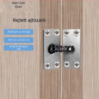 Rejtett ajtócsukó fa ajtókhoz, automatikus zárás, öntött alumínium test, modern minimalista dizájn