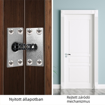 Rejtett ajtócsukó fa ajtókhoz, automatikus zárás, öntött alumínium test, modern minimalista dizájn
