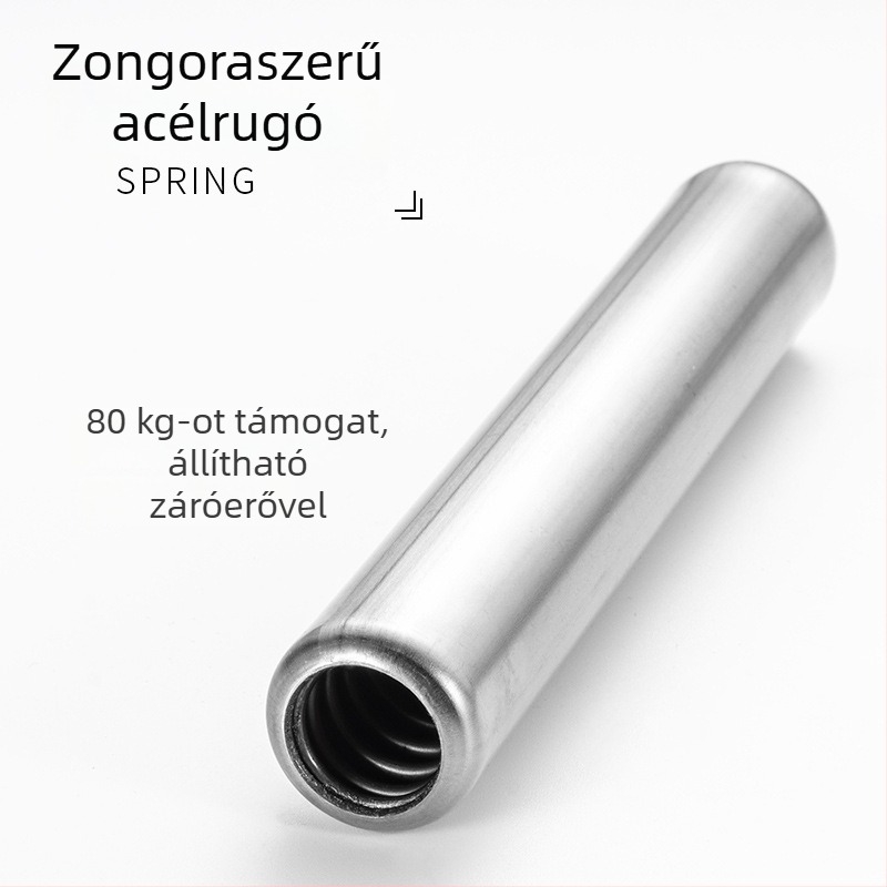 Rejtett ajtócsukó fa ajtókhoz, automatikus zárás, öntött alumínium test, modern minimalista dizájn