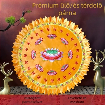 Pamut futon meditációs matrac – kör alakú lótusz párna otthoni használatra, kínai stílus, gyöngy pamut töltet