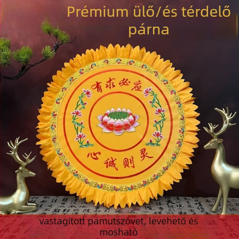 Pamut futon meditációs matrac – kör alakú lótusz párna otthoni használatra, kínai stílus, gyöngy pamut töltet