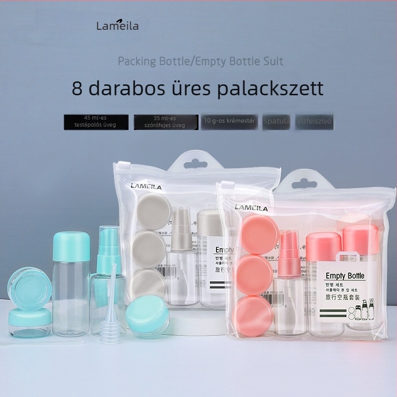 Lamella 8 darabos utazó spray-palack készlet, 45 ml kapacitású, üres üvegek