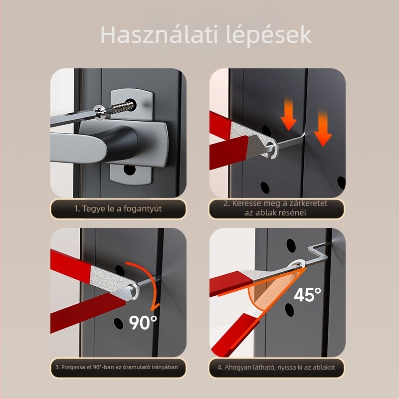Karmez ablakok záróeszköze, régi modellékhez, külső nyílású ablakokhoz, amelyek beragadtak, Anyag: Egyéb, Stílus: Könnyű luxus