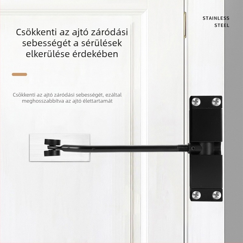 Alumíniumötvözetű négyszögletes ajtócsukó, automatikus záródás, ajtó- és ablak hardver, modern minimalista dizájn