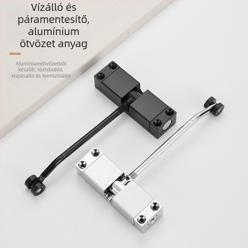 Alumíniumötvözetű négyszögletes ajtócsukó, automatikus záródás, ajtó- és ablak hardver, modern minimalista dizájn