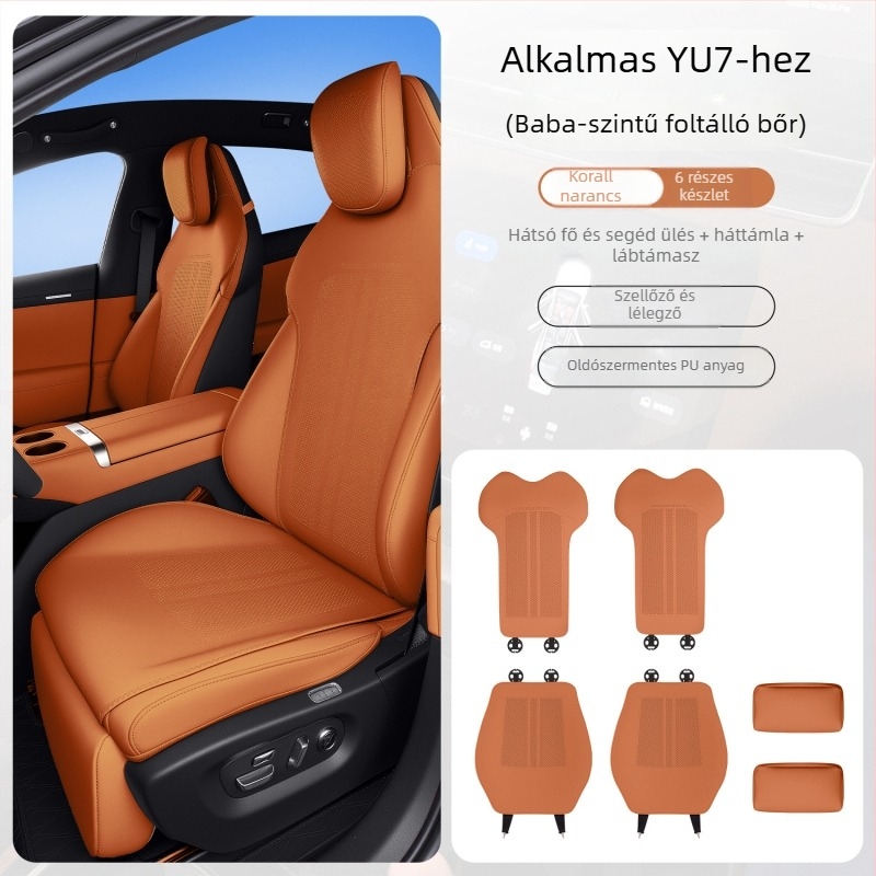 Xiaomi YU7-kompatibilis autóülés párna, piszkálló bőr, légáteresztő, testreszabható, négy évszakos