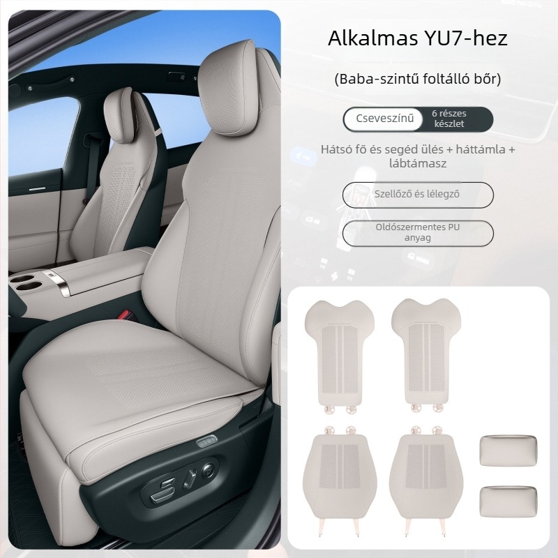 Xiaomi YU7-kompatibilis autóülés párna, piszkálló bőr, légáteresztő, testreszabható, négy évszakos