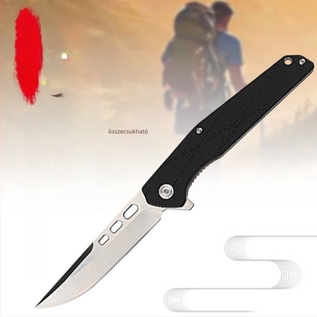 G10 fogású D2 acél kültéri hajtott taktikai kés CNC csapágyas gyorsnyitás, 9,5 cm penge