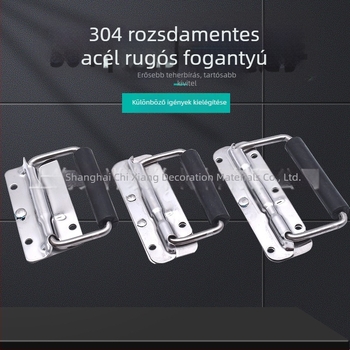 Szerszámtartó dobozhoz rugós fogantyú — 304 rozsdamentes acél, mozgatható, vastított rugó, modern minimalista stílus