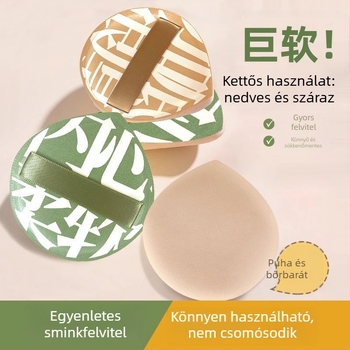 Púder puff – párnás sminkszivacs, puha, kétoldalas használat (száraz és nedves) púderhez és alapozóhoz