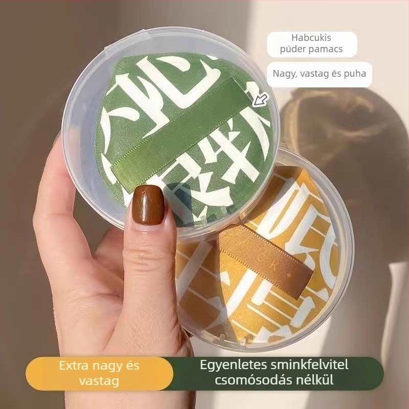 Púder puff – párnás sminkszivacs, puha, kétoldalas használat (száraz és nedves) púderhez és alapozóhoz