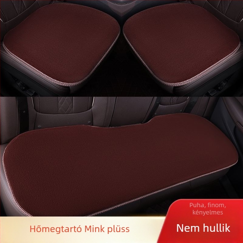 Autóülés párna készlet, három darabos, egész éves használatra, velúr töltet, felület: szemcsés bőr