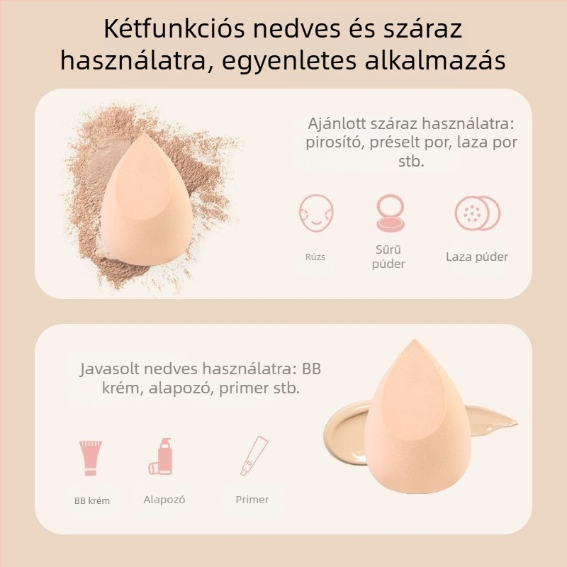 Minman Szépségtojás, hidrofíliás poliuretán, puha és környezetbarát, forma tompa vagy testre szabható