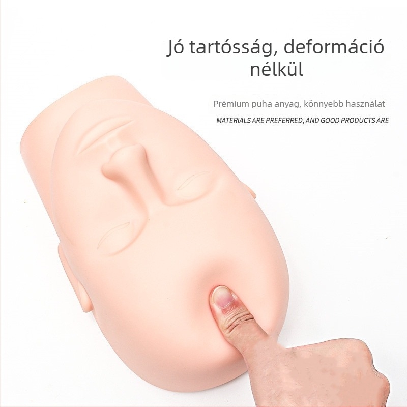 Szilikonból készült szempilla gyakorló fej kezdőknek, 402 g, Eredet: Kína