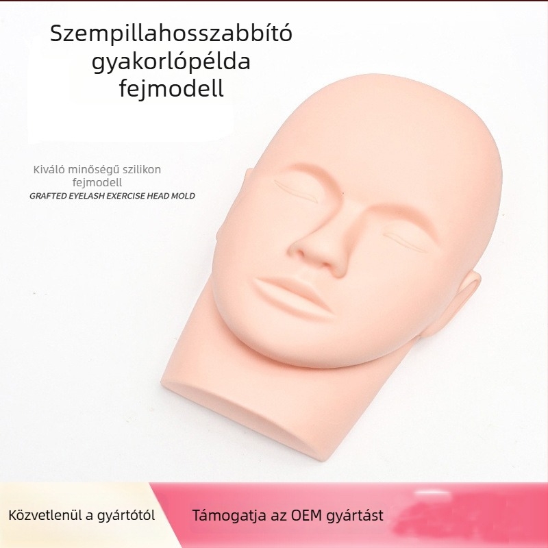 Szilikonból készült szempilla gyakorló fej kezdőknek, 402 g, Eredet: Kína