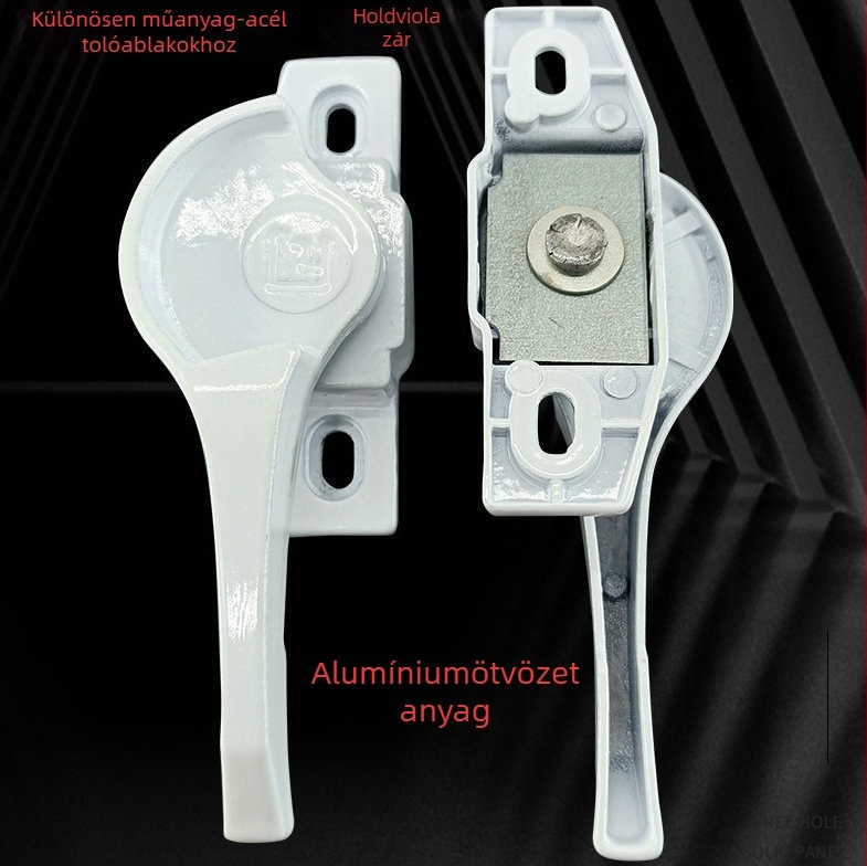 Csúszó ablak zár alumíniumötvözetből, Crescent lock, modern letisztult dizájn