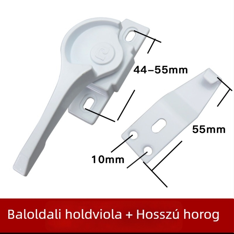 Csúszó ablak zár alumíniumötvözetből, Crescent lock, modern letisztult dizájn