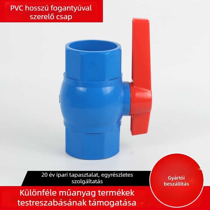 PVC golyóscsap, kézi működtetés, menetes csatlakozás, vízhez, normál hőmérséklet