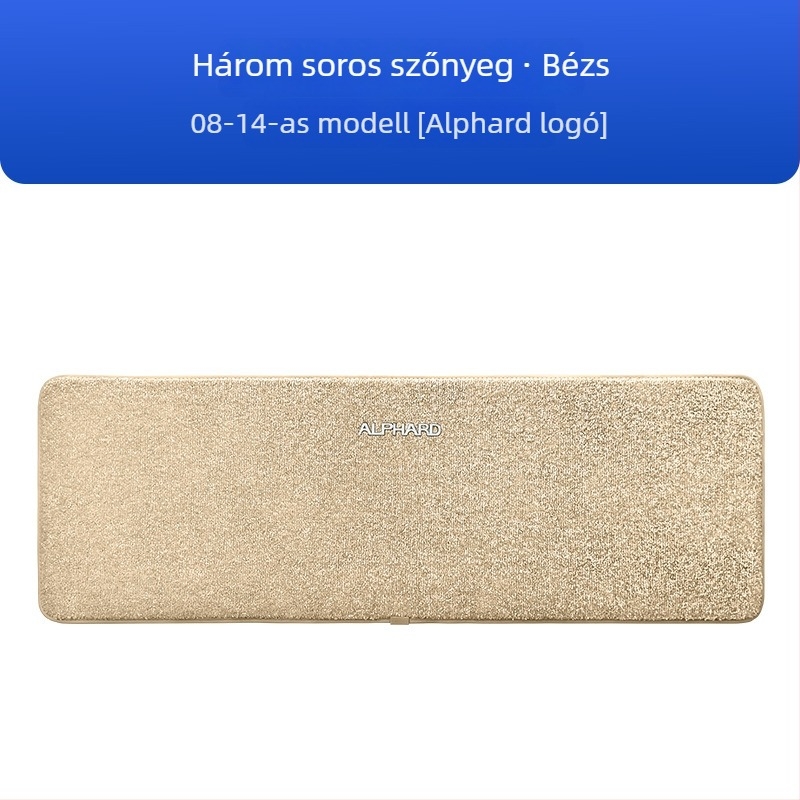 Háromsoros autópadlószőnyeg-készlet Toyota Alphard 20-as sorozathoz és Vellfire 30-as sorozathoz, kasmír utánzat, 12 mm vastagság, testreszabható kivitel, logóval