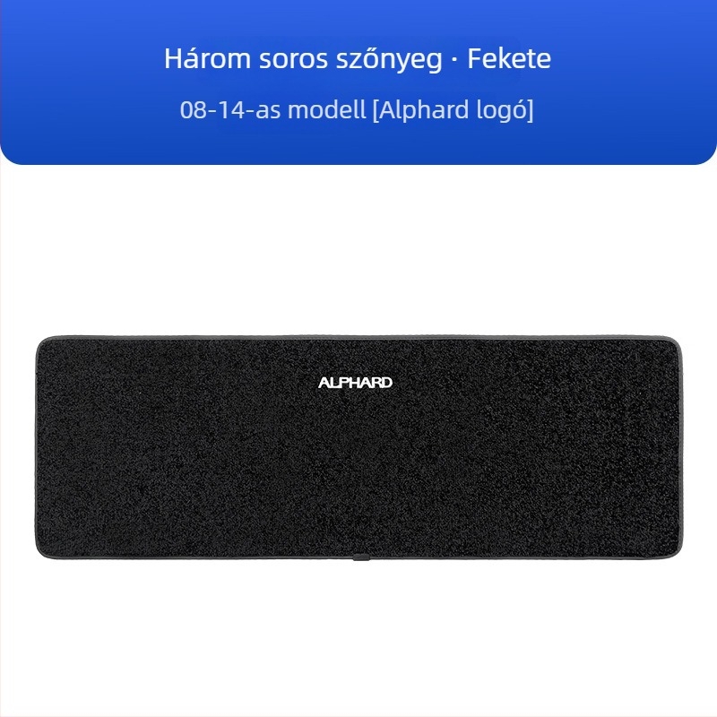Háromsoros autópadlószőnyeg-készlet Toyota Alphard 20-as sorozathoz és Vellfire 30-as sorozathoz, kasmír utánzat, 12 mm vastagság, testreszabható kivitel, logóval