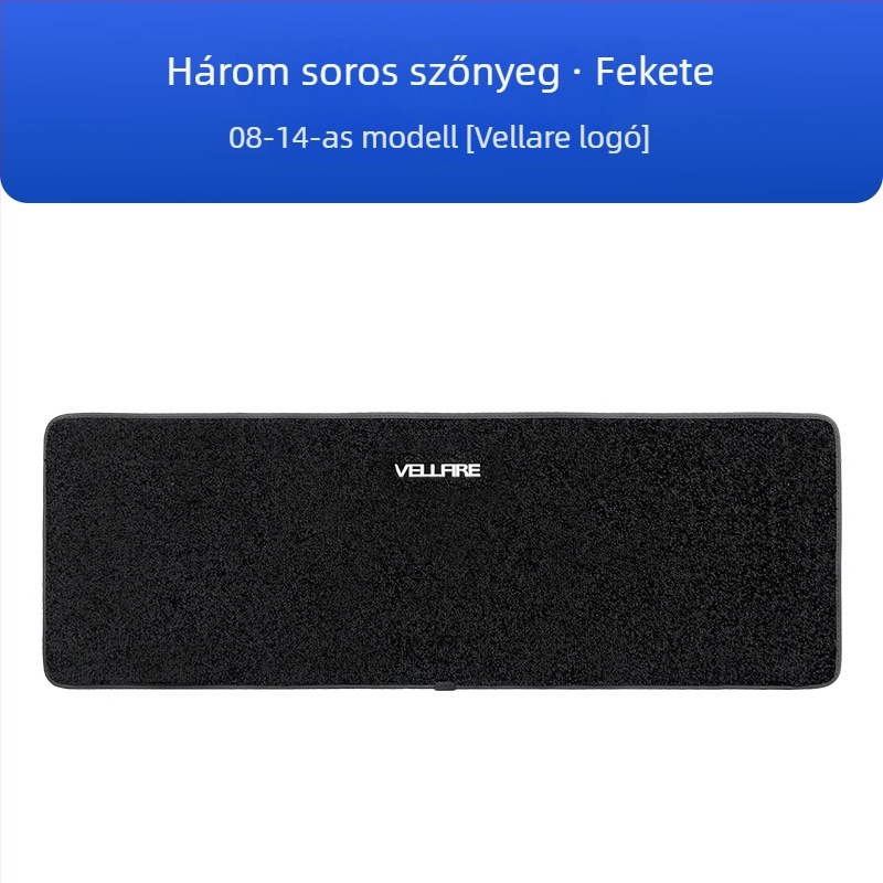 Háromsoros autópadlószőnyeg-készlet Toyota Alphard 20-as sorozathoz és Vellfire 30-as sorozathoz, kasmír utánzat, 12 mm vastagság, testreszabható kivitel, logóval