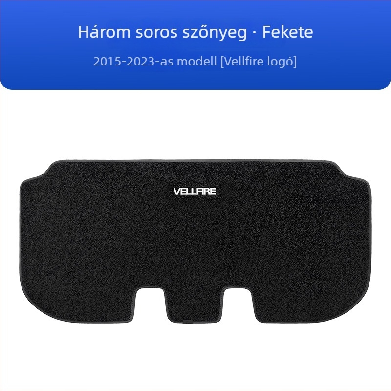 Háromsoros autópadlószőnyeg-készlet Toyota Alphard 20-as sorozathoz és Vellfire 30-as sorozathoz, kasmír utánzat, 12 mm vastagság, testreszabható kivitel, logóval