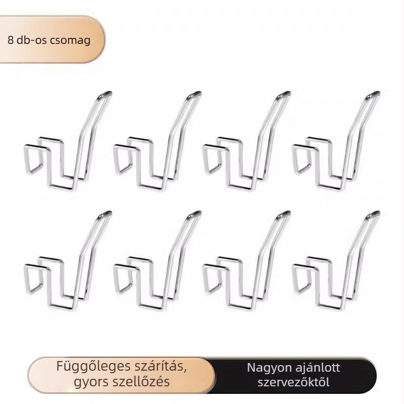 Rozsdamentes acél cipőhorg, egyrészes kampó, kültéri erkélyhasználatra, teherbírás 1-3 kg