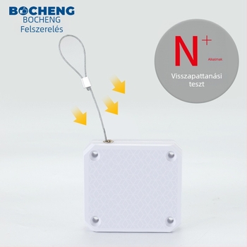 Fúrás nélküli ajtózáró automata – fa-, fém- és vasajtókhoz; anyagok: műanyag és rozsdamentes acél; modern minimalista stílus