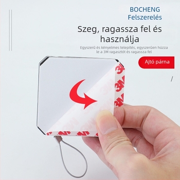 Fúrás nélküli ajtózáró automata – fa-, fém- és vasajtókhoz; anyagok: műanyag és rozsdamentes acél; modern minimalista stílus