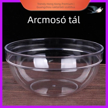 Átlátszó akril arcmosó tál, kör alakú műanyag tál, vastag falú kivitel, otthoni vagy szaloni használatra