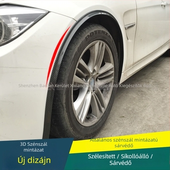 Universális 3D karbon textúrájú gumiból készült kerék szemöldök dekoratív sáv, modell 30256