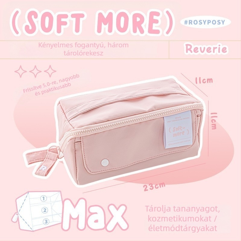 Rosyposy ceruzatartó – Prism dizájn, nagy nyitás, nagy kapacitás, rekesz, kétoldalas