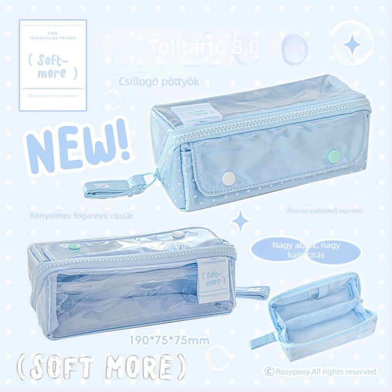 Rosyposy ceruzatartó – Prism dizájn, nagy nyitás, nagy kapacitás, rekesz, kétoldalas