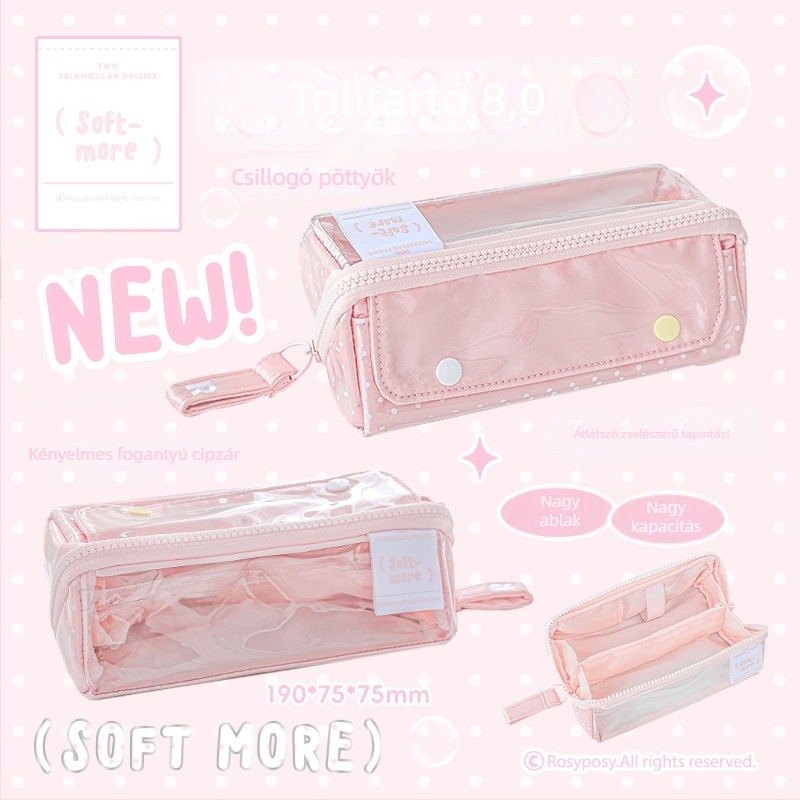 Rosyposy ceruzatartó – Prism dizájn, nagy nyitás, nagy kapacitás, rekesz, kétoldalas